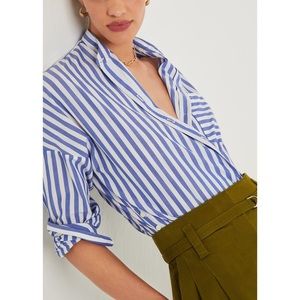alex mill aurelia striped blue white striped shirt xxl